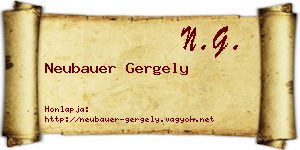 Neubauer Gergely névjegykártya
